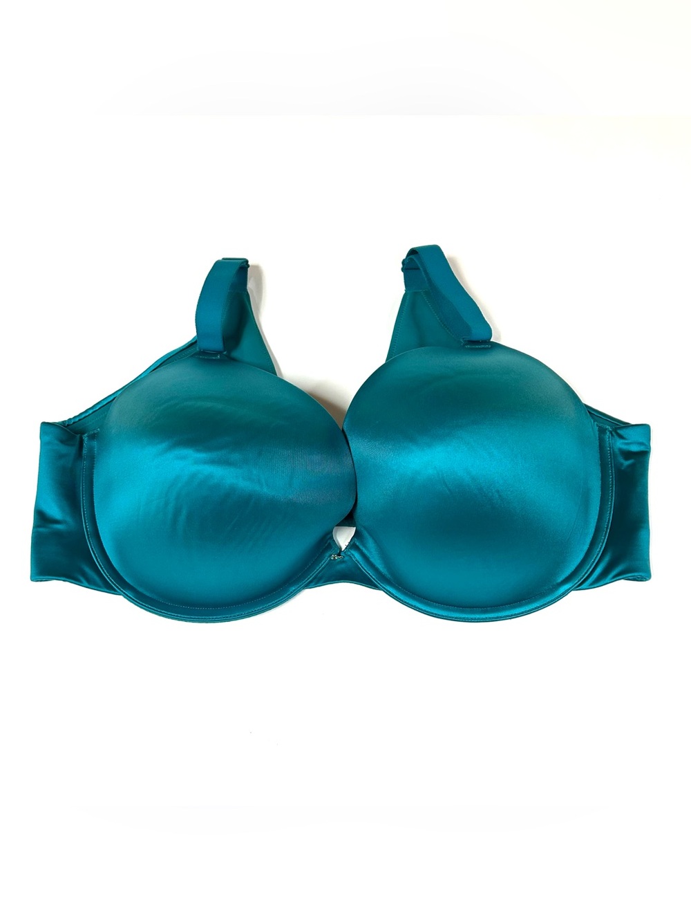 Cacique 42DDD Boost Plunge Bra Solid Blue Teal Underwire Padded #0213
